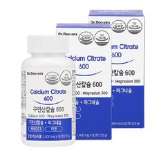 닥터닥터스 구연산 칼슘 600 플러스 마그네슘 플러스 아연 비타민D, 90정, 2개
