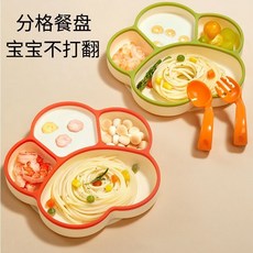 寶寶硅膠餐盤食品級嬰兒餐具餐具兒童防滑餐具寶寶餐盤學習餐盤兒童餐盤幼稚園餐盤寶寶卡通餐盤, 洛克黃-熊爪餐盤【單色】,餐盤吸管蓋子+叉勺+筷子, 1個