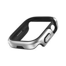 HODA Apple Watch Series 9/8/7 曜石鋁合金防摔保護殼, 銀色,41mm, 1個
