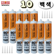 지엠코리아 바이오 욕실용 백색 실내 실리콘 실란트 270ml 노즐포함, 10개