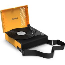 빅트롤라 레볼루션 GO - 휴대용 비닐 레코드 플레이어 배터리 구동 블루투스 턴테이블 12시간 수명 3단 스피드 벨트 RCA 출력 3.5mm 헤드폰 잭(핑크), Citrine