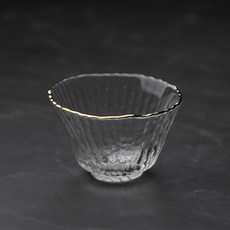 日式描金邊小茶杯 錘紋茶具 清酒杯單杯, 1個, 金邊竹節杯