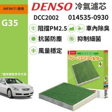 DENSO 汽車冷氣濾網 DCC2002 適用 INFINITI G35, 1個