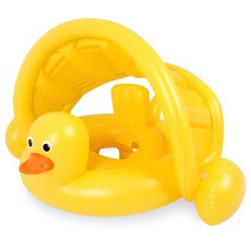 써니워터 오리 그늘막 유아 보행기 튜브, 옐로우, 1개