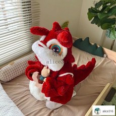 嗨購網紅狗狗衣服貓咪四腳衣，泰迪比熊博美幼犬小型犬寵物秋冬保暖變身裝, 醒獅四腳（可牽引）,S胸圍35背25（3-4斤）, 1個