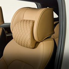 아임반 SP누빔 2세대 목쿠션 일체형 헤드레스트 차량용 목쿠션 자동차 목베개 1P, 1개, 새들브라운