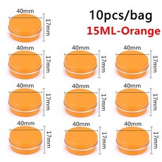 표준 10pcs 빈 병 알루미늄 라운드 깡통 상자 캔들 크림 항아리 케이스 나사 스레드 화장품 보관 5/10/15ML, C22-15ml