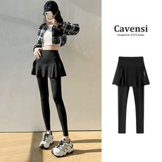 Cavensi 假兩件褲裙 運動褲女 瑜伽褲 A249A250