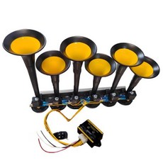 화물차크락션 에어혼 125DB LED 1224V 36 톤 6 튜브 수정 트럭 기차 트레일러 시끄러운 전기 경적 솔레노이드 밸브 스피커 사이렌 에어 호른, 1)12V, No lights