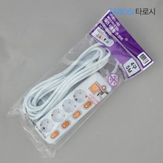 타로시 국산 현대 개별4구 멀티탭 절전형 과부하차단 콘센트, 화이트, 1개, 5m