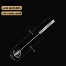 반자동 수동 계란 거품기 스테인리스 스틸 핸드 블렌더 회전식 크림 교반용 쉬운 베이킹 및 요리용, 03 14 inch