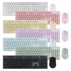 지클릭커 오피스프로 인체공학 무소음 무선 키보드 + 마우스 + 키스킨 세트, 일반형, 퍼플 (Purple), WMK10