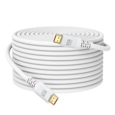 8K 흰색 HDMI 케이블 6.6피트/2미터 48Gbps 초고속 2.1 eARC 꼰 코드 8K60Hz 4K120Hz HDR10+ 돌비 3D HDCP2.3 노트북/모니터/고화질T, 30FT, White, White