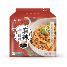 潭酵天地 麻辣醋麵(乾麵) (四入/包) 嚴選波浪刀削麵, 456g, 8套