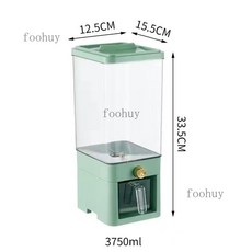 按壓米桶 儲糧桶 食品級家用大米缸 雜糧收納盒 按壓式防蟲防潮密封儲存罐箱, 淺綠色高透旗艦款【一鍵按壓+送米杯】, 1個