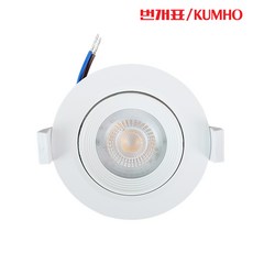 번개표/금호전기 LED 직회전 매입등 5W 5개입, 전구색