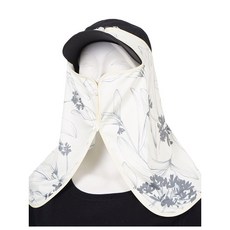 頸部防曬罩(帽子用) 花紋款 透氣防曬 有效阻擋紫外線 保護頸部肌膚 輕巧易攜帶, 1個, 米黃F, 米黃