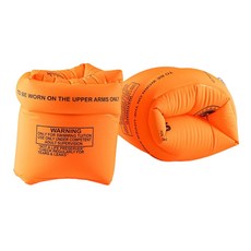 雙氣囊游泳臂圈，成人/兒童通用，加厚耐磨，安全防漏, 橘色【贈打氣筒】