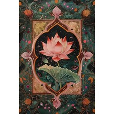 부처 불상 연꽃 그림 포스터 캔버스 팝아트 액자 홈데코 레트로 클래식 빈티지 유니크 화려, L