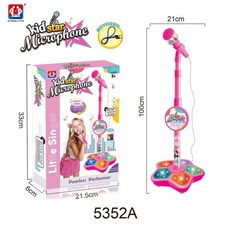 兒童麥克風玩具 超炫5燈光 男孩女孩話筒 可播放歌曲, 5352A紅色 412g, 1個