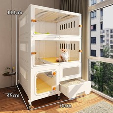 고양이 격리장 실내 반려동물 반려묘 캐비닛 병원용, 1개, 3단 70x45x113