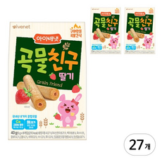 아이배냇 곡물친구, 딸기, 40g, 27개