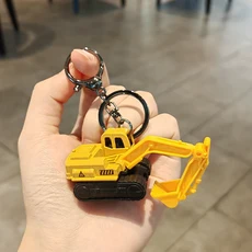 쿠쿠스토어 창의적인 미니 굴착기 엔지니어링 차량 열쇠고리 어린이 학교 가방 장식 정교한 장난감 도구 시, 08 굴삭기 액세서리