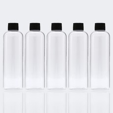 단마개 공병 PET 용기 투명 플라스틱 여행용 소분 5개, 1세트, 200ml