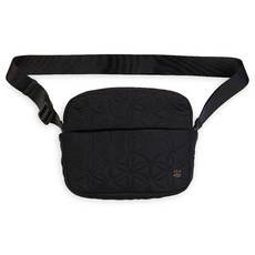 Gaiam 퀼트 크로스바디 백 - 물병 휴대폰 열쇠 및 조절 가능한 스트랩을 위한 내부 외부 포켓이 있는 우아한 나일론 숄더백 오버 숄더 또는 스타일 블랙 138561