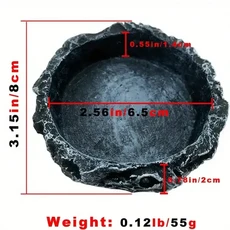 1Pcs 현실적인 돌 - 파충류 먹이 및 물 그릇과 같은 안전하고 내구성이 수염 용 기타 이상적, 01 Round, 02 Round