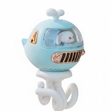 嬰兒車風扇 八爪風扇 水母風扇 推車風扇 氛圍燈 內建音樂 擺頭風扇 手持風扇 桌面風扇 纏繞懸掛扇, 【藍色】兔子驅蚊風扇/擺頭3600mAh, 1個