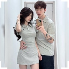 커플룩 하객룩 촌캉스조끼 순면 신혼여행룩 스튜디오촬영 모자 여름원피스 20대 브이넥 서스펜더 카라티