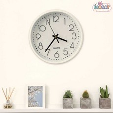 무소음 벽시계 화이트 20cm 원형 인테리어 거실 주방 벽걸 시계 빅캣마켓