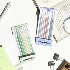 딜리고 비온뒤 롱인덱스 독서접착메모지 밑줄스티커 밑줄 투명스티커, 그린애플(투명)