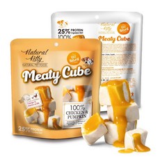 Natural Kitty 自然小貓 鮮肉塊 雞肉南瓜風味 犬貓點心, 1個, 雞肉南瓜雙拼