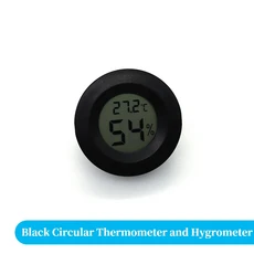 5Pcs 미니 디지털 LCD 실내 편리한 온도 센서 습도계 게이지 (배터리 제외), 02 Black Circle