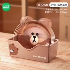 LINE FRIENDS 熊大餐盤 4入 收納底座, 1個