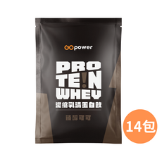GOpower 濃縮乳清蛋白 臻醇可可, 14個, 35g