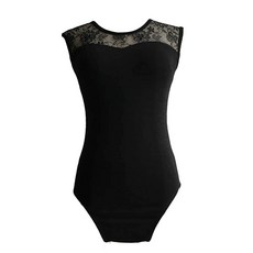 Limiles Dance 발레 댄스용 성인용 캡 슬리브 레이스 체조 레오타드 (XL) 279589