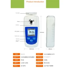 A20F-디지털 굴절계 설탕 측정기 디지털 과일 주스 음료 범위 0-55%, 01　WhiteBlue