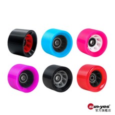 SY-452 雙排溜冰鞋耐磨PU鞋輪 單個販售 適用初進階學者, 1個, 5839藍胎黑框(90A)1個,8個輪子附1個板手 如需要請下單8