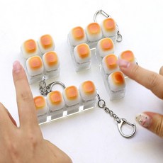 구운 마시멜로 4구 딸깍이 키링+케이스포함 1개 마시멜로우 빵 키캡키링, 랜덤