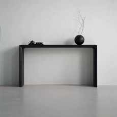 북유럽 테이블 슬림 블랙 반원 콘솔 100x30x85 벽 완료 현관, E. 길이 160x너비 30x높이 76 두께 3