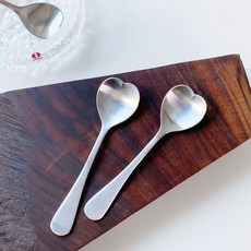 무광 304 스텐 하트 스푼 1P (국산 디저트 스푼) 안젤라스