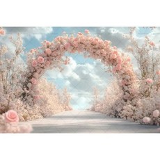 화이트 핑크 배경 커튼 꽃 장식 천 웨딩 생일 사진 소품, 20. X02741