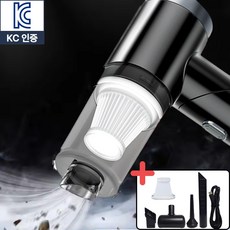 터보클린 KC인증 초강력 흡입 무선 차량용 청소기 다기능 소형 미니 에어건 겸용 C타입, 블랙(Black)