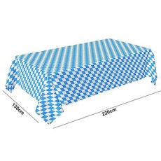일회용 식탁보 바이에른 국기 체크 독일 맥주 축제 장식 블루 화이트 테이블 커버 홈 파티, 1개, 3. 130x220cm A
