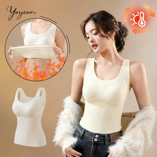 여성 브라캡내장 겨울 발열 기모 나시탑