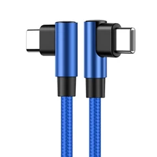 이중 엘보우 고속 충전 데이터 라인 USB C 타입 to USB C 고속 충전 케이블 C 타입 코드 충전 와이어 데이, 04 blue-2M-