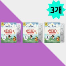 Nordic Naturals 노르딕 네추럴스 2세 이상 어린이용 노르딕 오메가-3 300mg 구미 36정, 3개